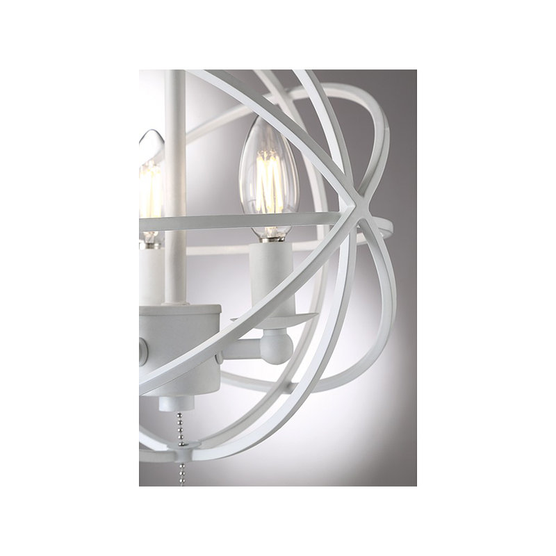 Ventilateur de plafond à DEL 3 lumières, Bois Vieilli / Blanc