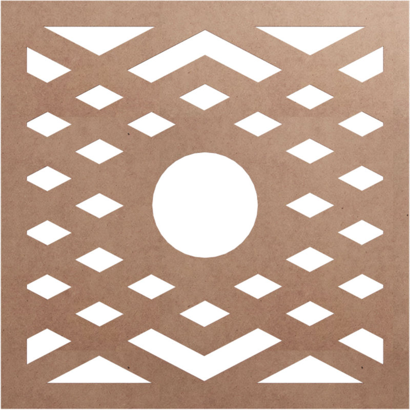 Médaillon de plafond à chevrons, Bois (qualité peinture), H 38 po x l 38 po x P 0,38 po