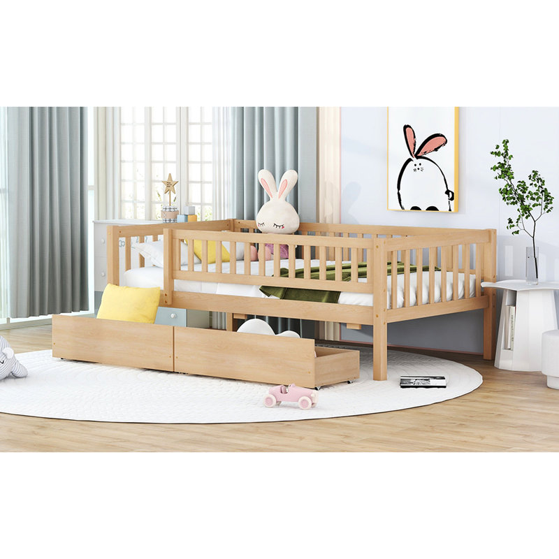 Two Twin Daybed - Construction, Versatile Placement Choice Frame In Natural Wood Construction For Bedroom And Living Room
