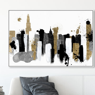 «Abstract Glamour Chicago, Modern & Contemporary Black», reproduction d'art sur toile