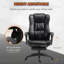 Fauteuil de bureau à haut dossier avec dossier inclinable à 6 modes de vibration et 5 points de repose-pieds rétractable