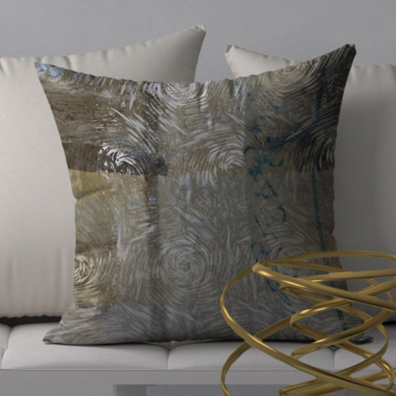 Housse de coussin décorative carrée fantastique Wealth, 24 po x 24 po