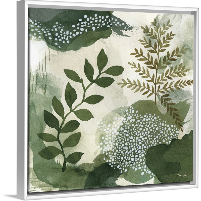 Art mural sur toile Woodland Walk I, H 14 po x l 14 po, Toile avec cadre blanc