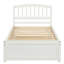 Lit plateforme simple avec lit gigogne, blanc - bois massif pour une chambre à coucher envoûtante