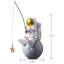 Statue astronaute, sculpture astronaute, étoile de pêche, décoration de bureau et de table, ornement de bureau en résine pour l'espace, décoration de chambre à thème sur le thème de l'espace, modèle de décoration de gâteau