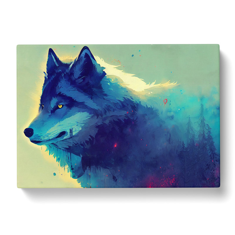 Wolf Art Painting Vol.2 - Wrapped Canvas, 35cm H x 50cm W x 3cm D
