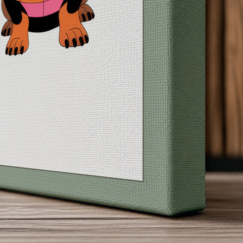 Dachshund Pair Modern - Wrapped Canvas, 24x16 - 61.0 x 40.6 cm, Sage Border