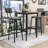 3-Piece Rustic Bar Table Set with Table and 2 PU Upholstered Stools for Space-Saving-203635927-203635921-206491324