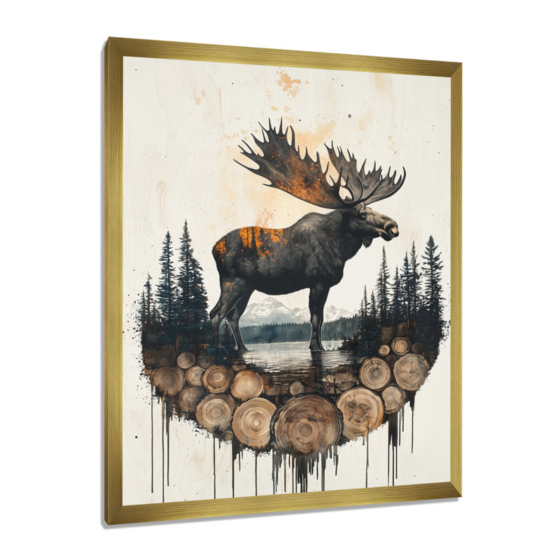 «Glennisha», reproductions d'art mural animaux, H 40 po x l 30 po, Picture Frame Print, Doré