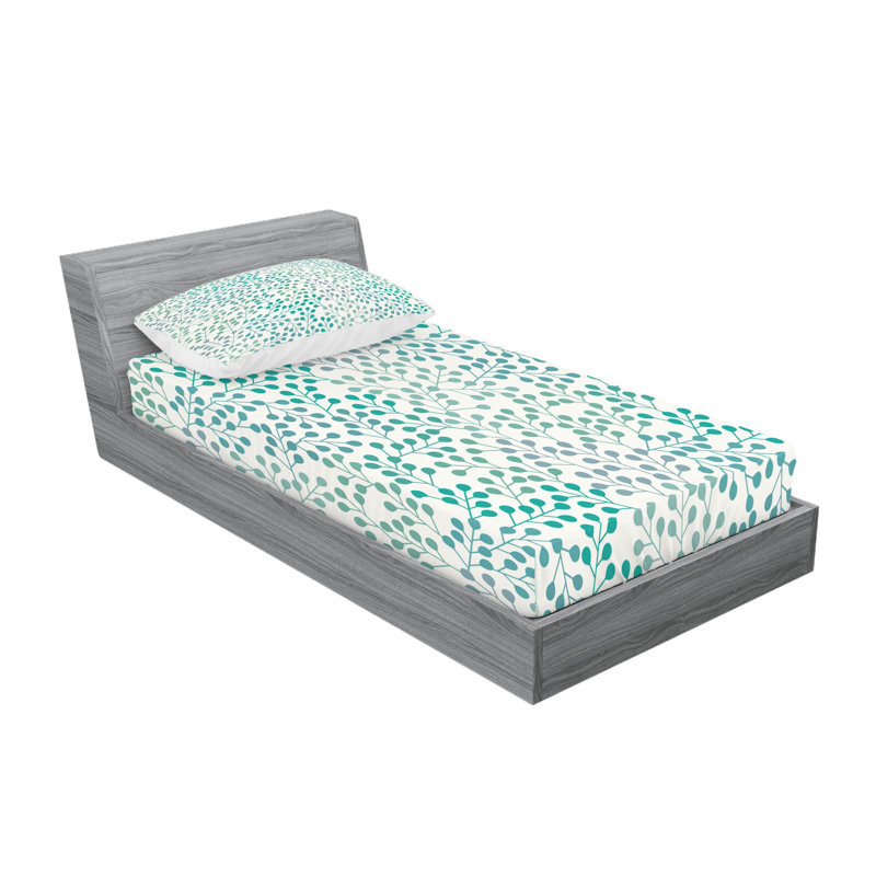 Drap-housse et coussin décoratif Ambesonne, Ensemble de draps pour lit simple + 3 pièces supp
