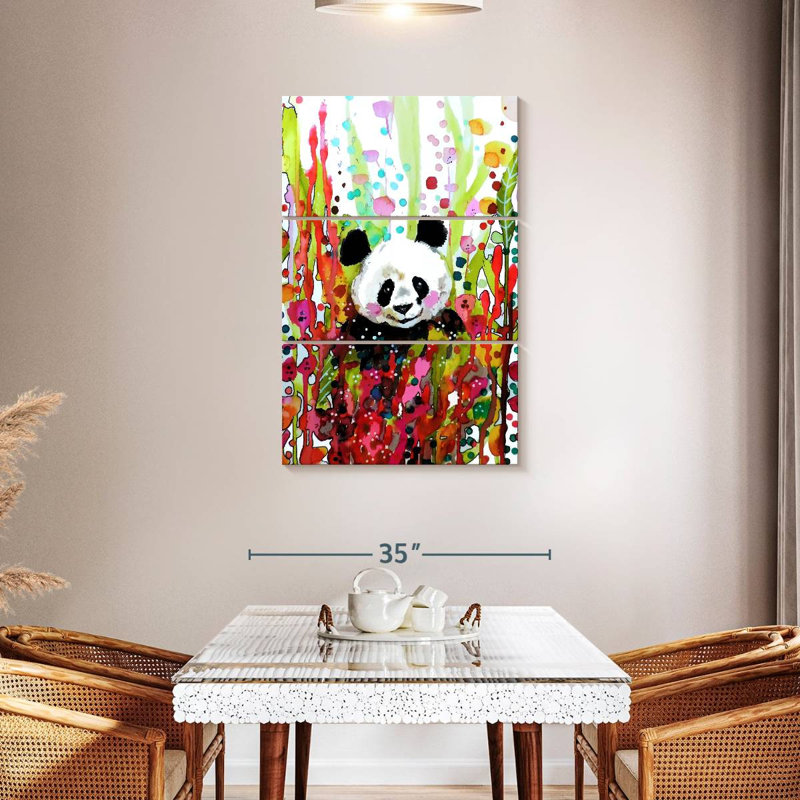 Brampt Floral Panda, 45" H x 28" W