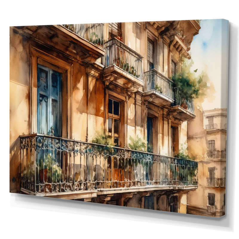 Ruhama Barcelona Old World Charm III sur impression sur toile, H 12 po x l 20 po x P 1 po, Toile tendue