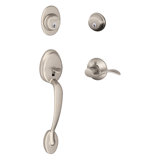Plymouth Handleset with Double Cylinder Deadbolt and Door Knob and Rosette