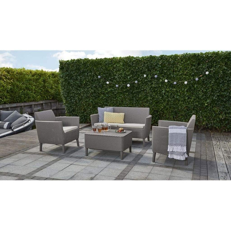 Keter Salemo 2 Chair, Sofa And Storage Table Garden Set