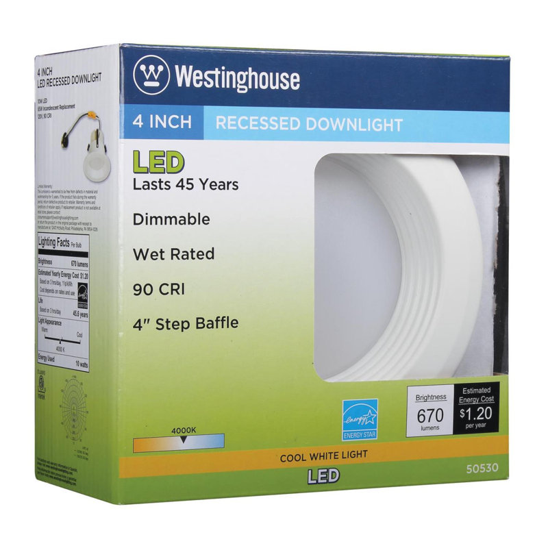 4'' LED Retrofit Recessed Lighting Kit, 4000K