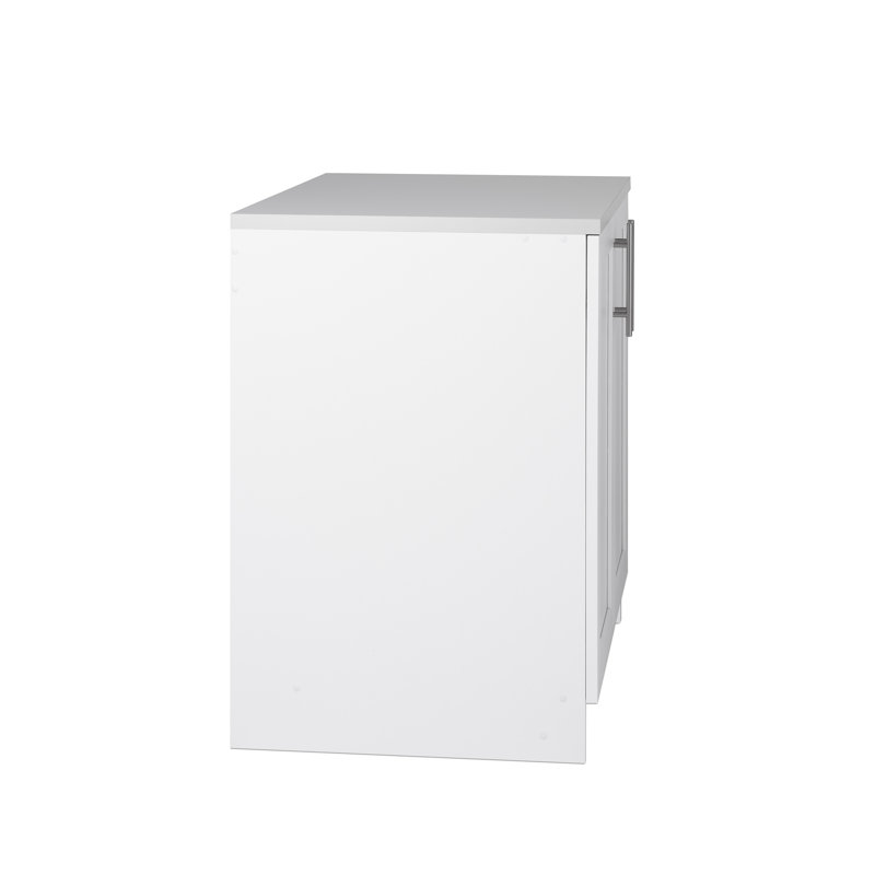 White Freestanding Office Storage Cabinet with Adjustable Shelves