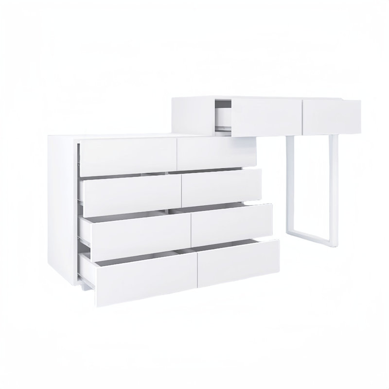 Commode de bureau 10 tiroirs sans poignée