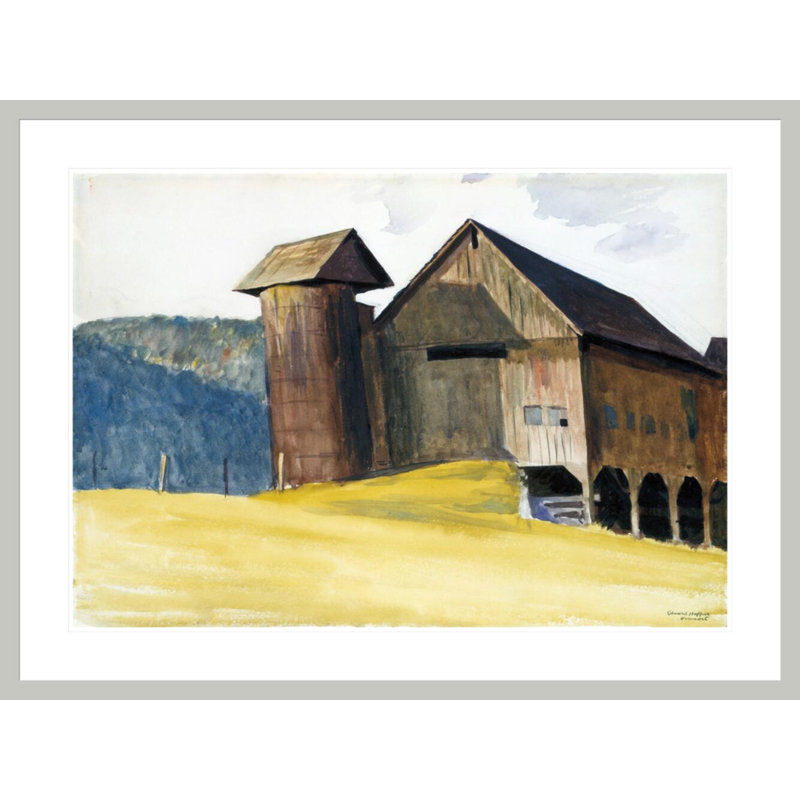 «Barn and Silo Vermont» par Edward Hopper, impression giclée sur cadre, H 31,1 po x l 41,5 po