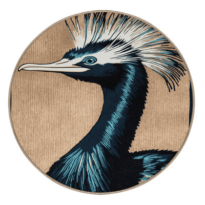 Washable Double crested Cormorant Birds Area Rug