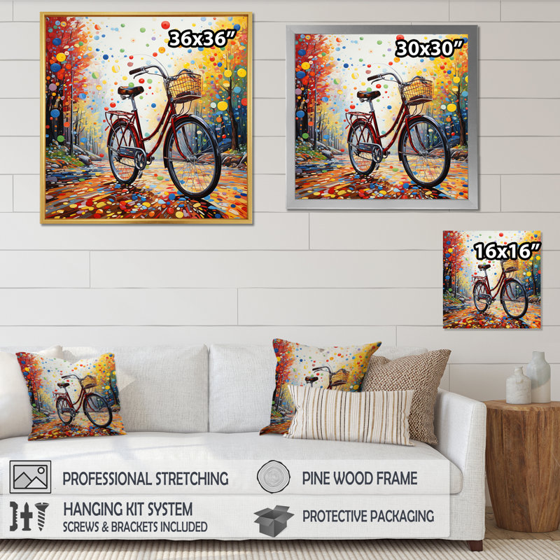 Bicycle Pedals Of Time II - Transportation Canvas Art Print, H 16 po x l 16 po x P 1 po, Toile tendue