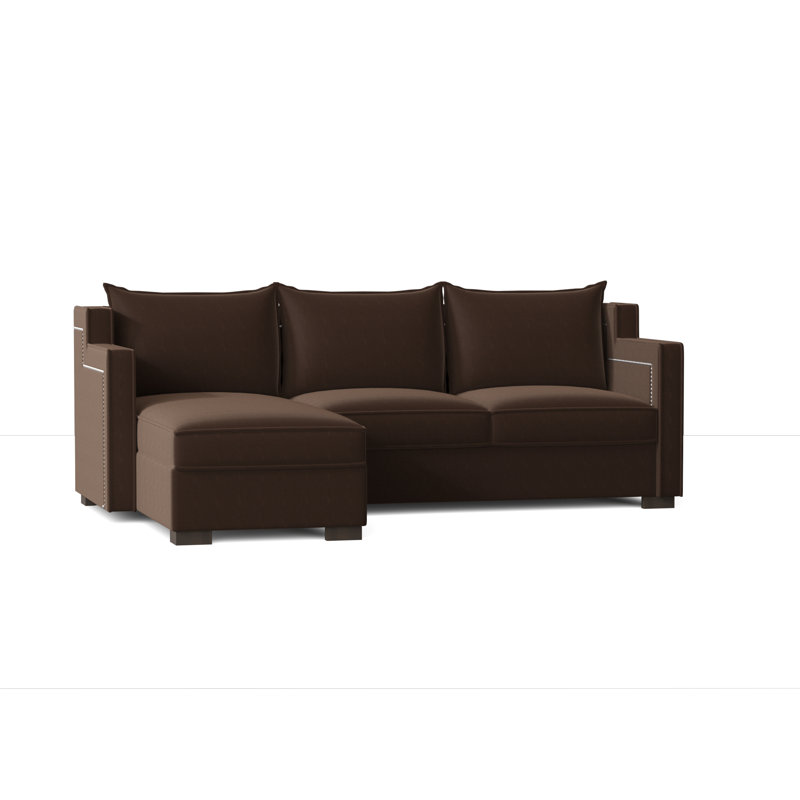 Parker Upholstered L-Shaped Sectional Left Hand Facing, Sachi Chocolate, Espresso