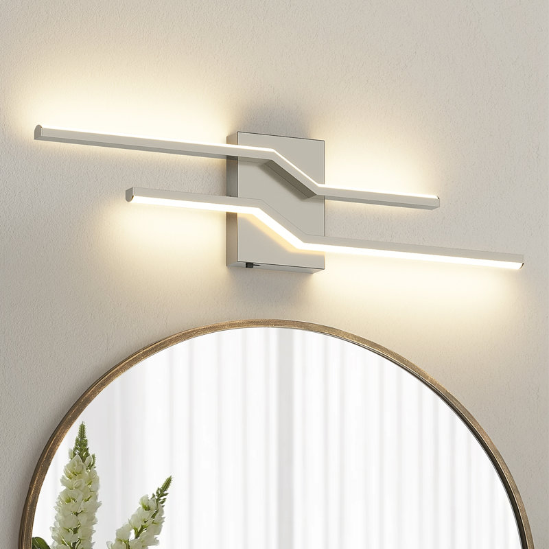 Luminaire de salle de bain à intensité variable à DEL avec 5 températures de couleur réglables, Nickel brossé