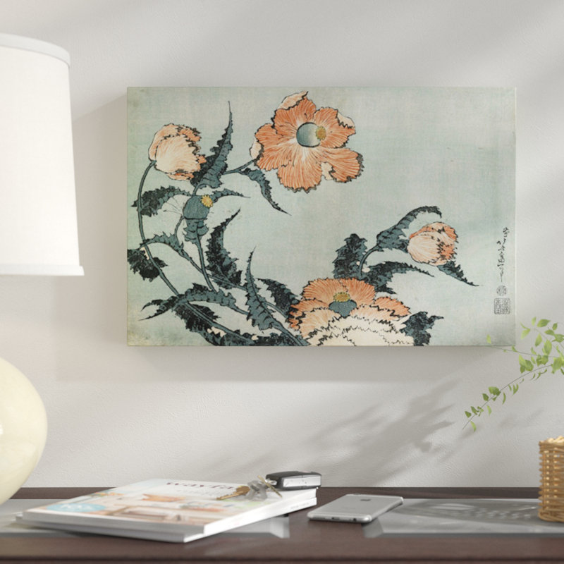 « pops, c. 1832 » par katsushika hokusai,, impression sur toile, H 18 po x l 26 po x P 1,5 po, Toile tendue, Pas de tapis