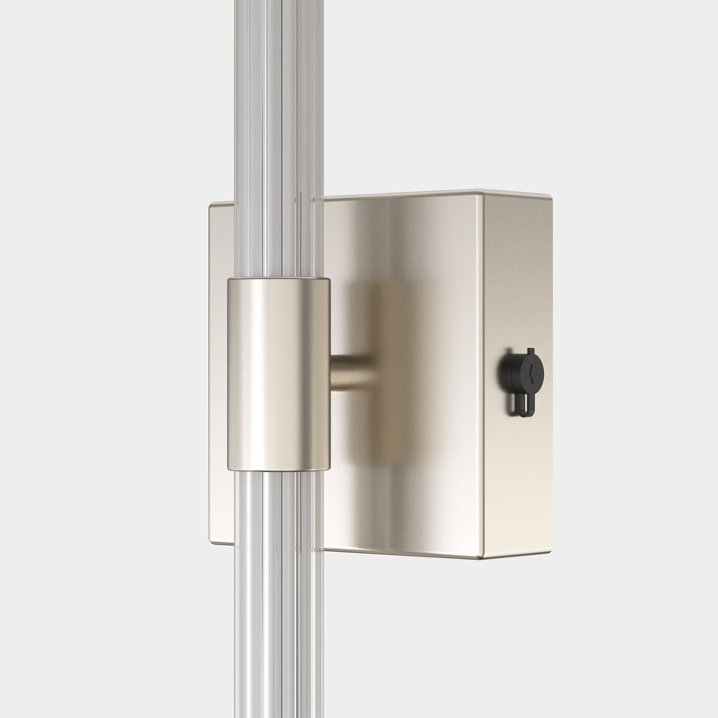 1-Light 24'' LED Wallchiere Wall Light Dimmable & Rechargeable, Silver, Nickel