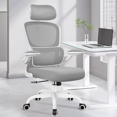 Lidwien Ergonomic Breathable Mesh Office Chair with Adjustable Headrest and Flip-Up Arms