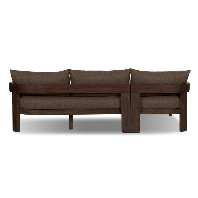 Jackson Outdoor 2PC Sectional-LAF Chaise-Ellor Brown, Ellor Brown, Left Hand Facing, Stained Saddle Brown