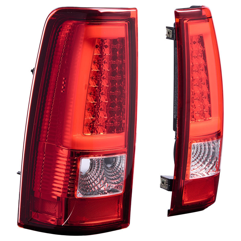 Assemblage de feux arrière compatible avec les Chevy Silverado 1500 1500 HD 2500 1500 HD 2500, HD 3500, Chevy Classic, 2 PCS et feux arrière à DEL côté conducteur avec ampoules, 2007 à 2007