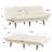 75”Convertible Futon Sofa Bed with Adjustable Backrest and 5-Level Armrests, Corduroy Futon Couch ,Sleeper Sofa Loveseat for Small Spaces, Apartment or Office,White-108486679-100150247