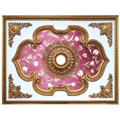 Médaillon de plafond rectangulaire de centre tulip