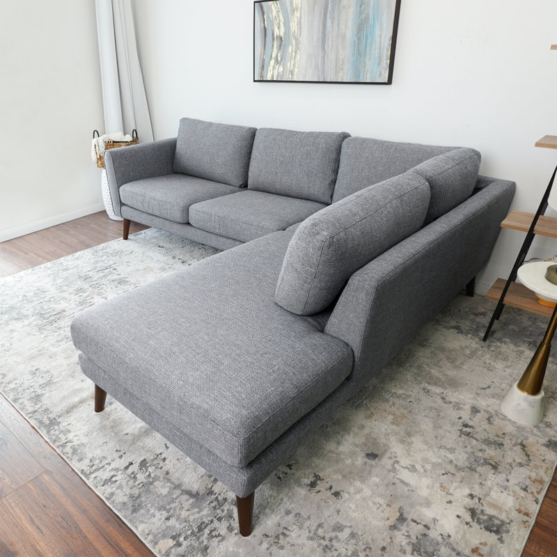 Canapé modulaire en tissu gris Benson, Orienté à droite, Tissu gris