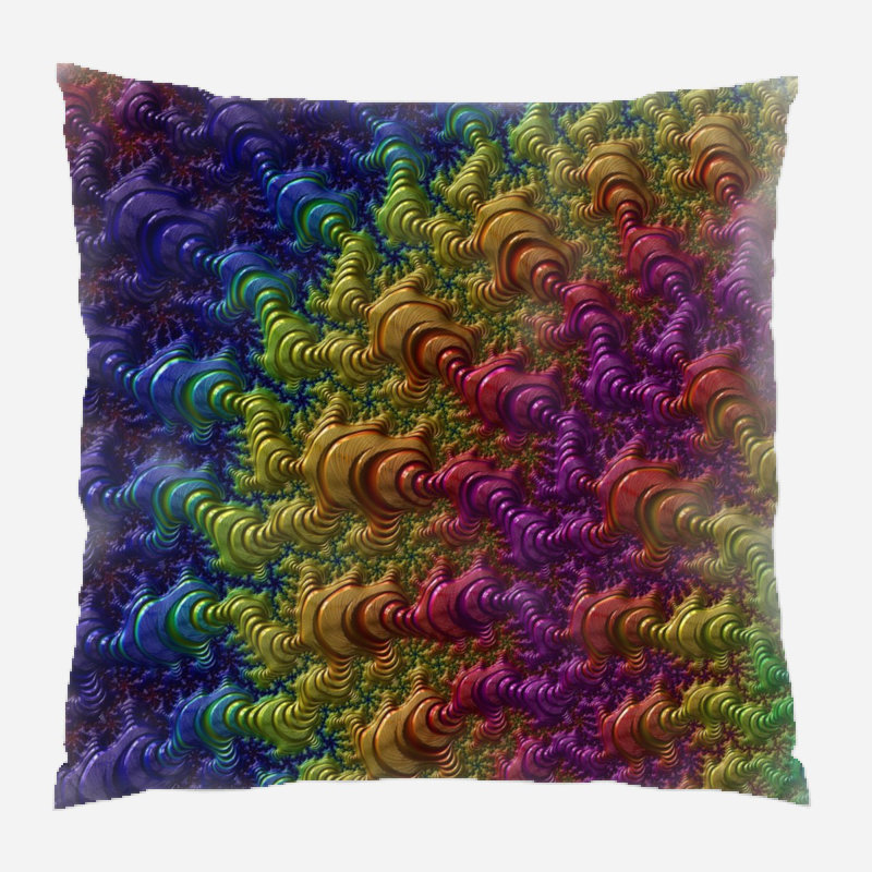 Fractal Microsuede Reversible Throw Pillow