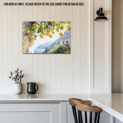 Art mural de citron, cuisine murale citron, affiche d'art mural sur toile de fruits italiens, art mural méditerranéen, estampes et images pour décor de cuisine, salon, salle à manger, salle à manger 24 po x 36 po