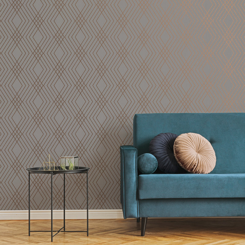 Rouleau de papier peint L 33 pi x l 20,5 po Raglin, Gris