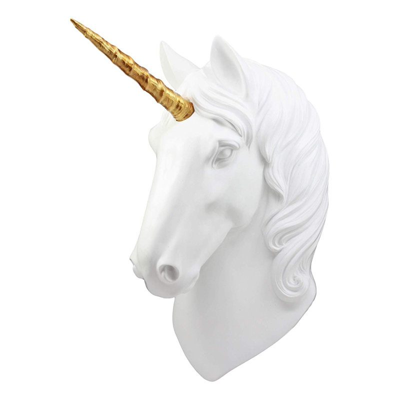 Décoration murale en forme de licorne enchantée, Or