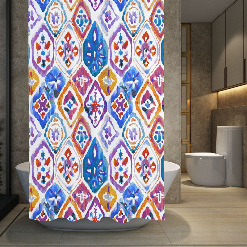 Geometric Shower Curtain, 93" H x 70" W