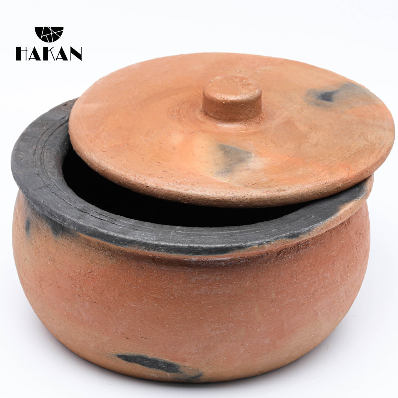 Large Unglazed Terracotta Clay Cooking Pot with Lid
