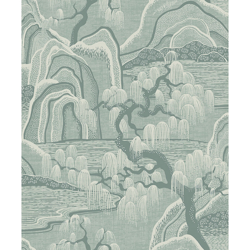 Papier peint jardin Borigo Indigo, Minéral