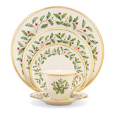 Lenox Holiday Porcelain China 5 Piece Place Setting, Service for 1