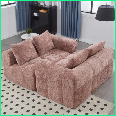 Minimalist Anti-Wrinkle Chenille Loveseat Sofa - Quick Rebound, for Living Room Bedroom