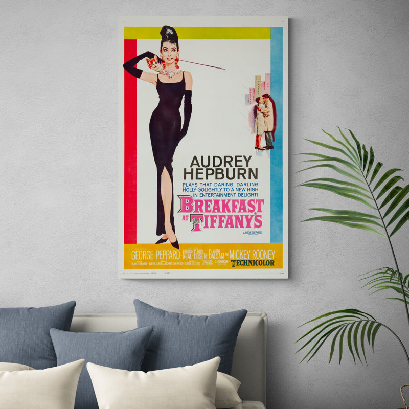 Audrey Hepburn - Breakfast at Tiffany's Movie Art - Wrapped Canvas Graphic Art, 81cm H x 61cm W x 4cm D
