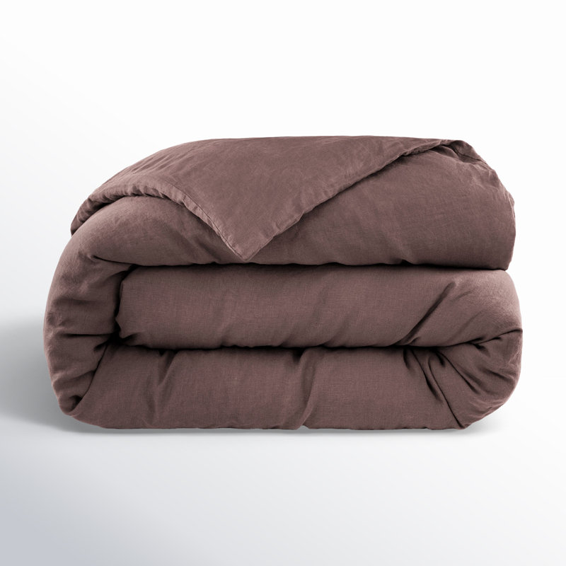 100% French Linen Duvet Cover, Clove, Twin Duvet Cover