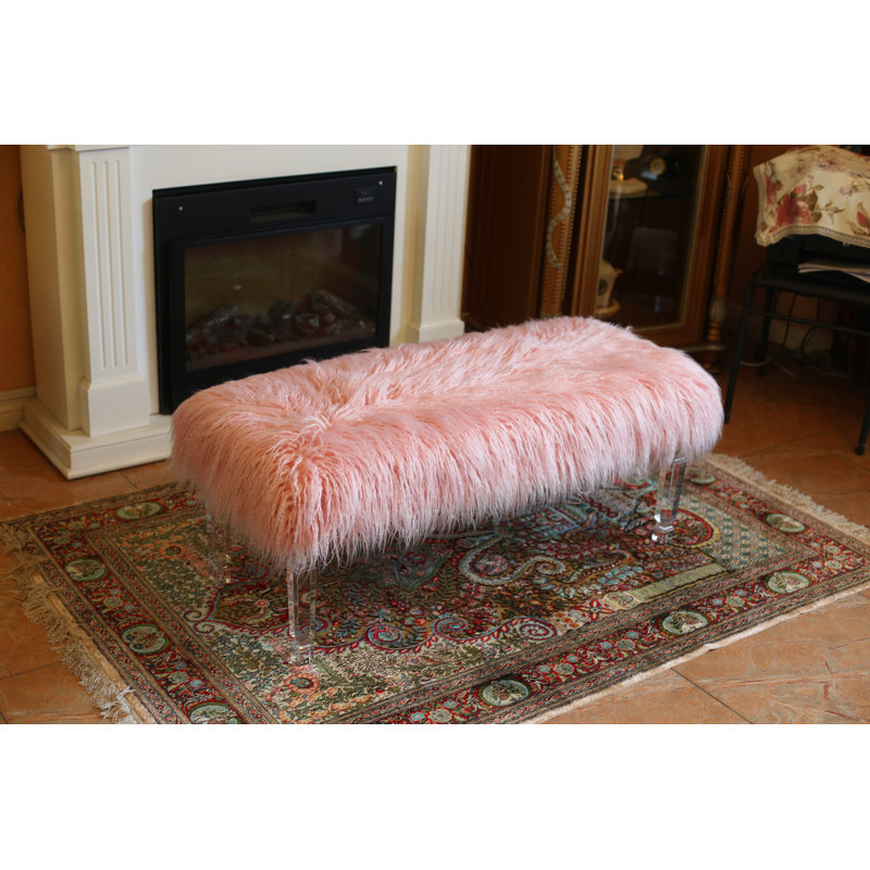 Tomberlin 45" Long Upholstered Bench, Pink