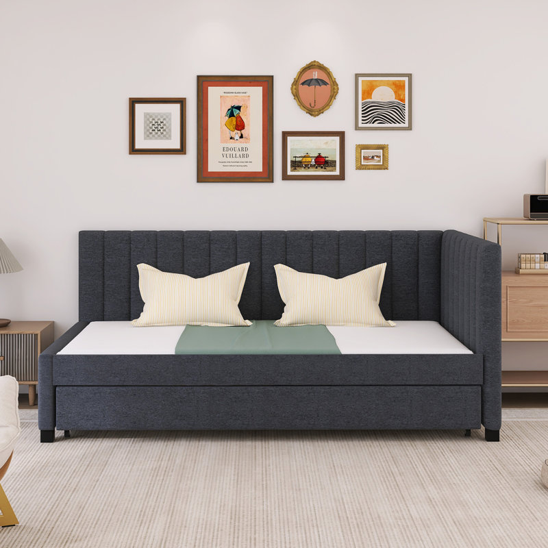 Daybed with Trundle Twin Size Sofa Bed, Gray