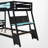 Kid's Bunk Bed, Dual Gaming Desks with USB Ports, Wood, Pegboard Organizer Panels, Modern, Teen Bedroom-1456880250-1456880248