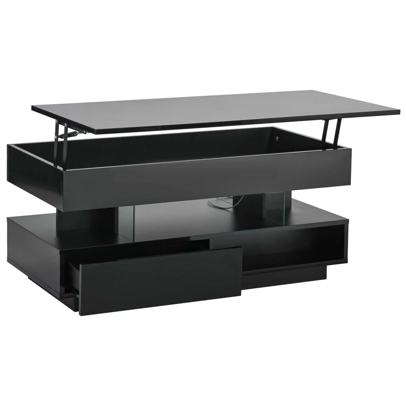 Latitude Run® 39.3" Lift Top Coffee Table With Hidden Compartment, 2 ...