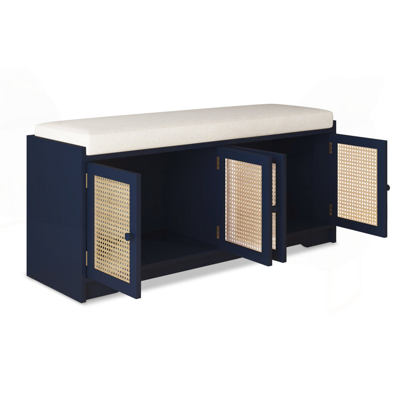 Modern Rattan Storage Bench